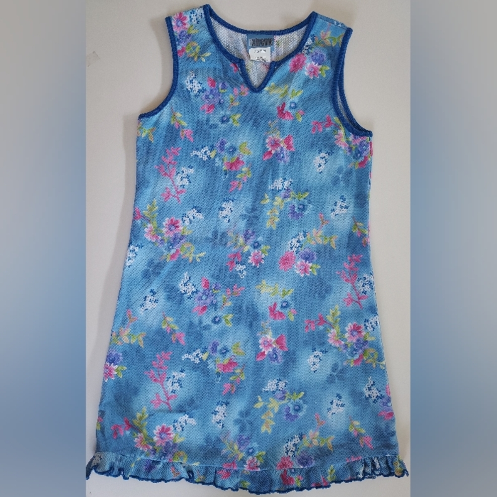 Blue Floral Sleeveless Dress